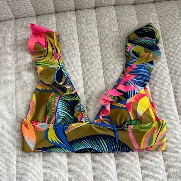 Aerie Ruffle Longline Bikini Swimsuit Top - Picture 1 of 4